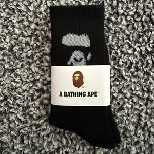 Men’s A Bathing Ape Socks, BAPE, Black, NEW